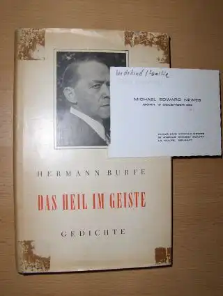 Burte *, Hermann: DAS HEIL IM GEISTE. Gedichte. 