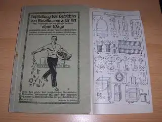 Klüting, Carl: Feststellung des Gewichtes von Metallwaren aller Art nach Zeichnungen und nach sonstigen Verfahren ohne Wage (Waage) *. (Einschließlich Linien, Winkel, Flächen und Körperlehre). Aus der Praxis bearbeitet. 