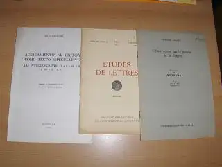 KONVOLUT VON 3 HEFTE PHILOLOGIE - VARIA : SPANISCH - LUIS NOUSSAN-LETTRY "ACERCAMIENTO AL CRITON COMO TEXTO ESPECULATIVO ...S.39-82 aus PHILOSOPHIA n° 30, Mendoza, 1965...