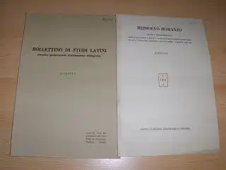 KONVOLUT VON 2 HEFTE BIBLIOGRAPHIE / BUCHWESEN / LITERATUR IN ITALIENISCH. : "IL PERSONAGGIO DI SARDANA NELL`-AULULARIA- DI VITALE DI BLOIS - IPOTESI SULL`ORIGINE DI UN NOME" aus Heft von MEDIOEVO ROMANZO I,1974,3 S.365-374 // Renato Reggiani "ALCUNE CONS
