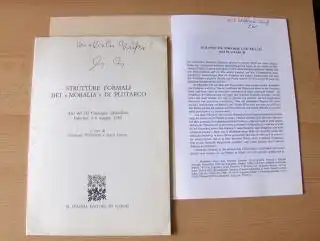 Giangrande *, Giuseppe und Christian Mueller-Goldingen *: 2 HEFTE (ITALIENISCH/DEUTSCH) ZUM THEMA PLUTARCH MIT AUTOGRAPHEN * : Giuseppe Giangrande "LINGUAGGIO E STRUTTURA NELLE AMATORIAE NARRATIONES" aus STRUTTERE FORMALI DEI "MORALIA" DI PLUTARCHO, Paler