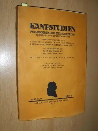 Menzer (Hrsg.), Paul, Arthur Liebert Fritz Heinemann u. a: KANT-STUDIEN - PHILOSOPHISCHE ZEITSCHRIFT * - BAND XXXI - HEFT 4 mit u.a. 26 Abhandlungen (z.b. v. Arthur Liebert "Zur Logik der Gegenwart", v. Fritz Heinemann " Die Geschichte der Philosophie als