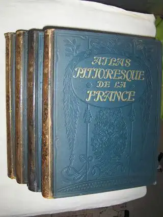 Reclus, Onesime: ATLAS PITTORESQUE DE LA FRANCE - RECEUIL de vues geographiques et pittoresques de tous les Departements, accompagnees de notices geographiques et de legendes explicatives. 4 Tomes (4 Bände). Komplett. 