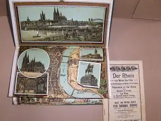 Rhein-Panorama von Mainz-Cöln (Chromolithographien) *. farb.-Leporello. 