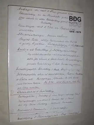 MITTEILUNGEN - Sonderausgabe - BDG * 1919-1979. Ausgabe Nr. 60 zum 22. Mai 1979. 
