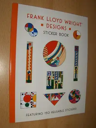 FRANK LLOYD WRIGHT DESIGNS. STICKER BOOK FEATURING 150 RESABLE STICKERS ! *. 