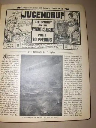 Jelitto (Schriftleitung), A: JUGENDRUF Zeitschrift für die Werktätige Jugend. 5. Jahrgang (Nr. 1/2 bis Nr. 24 - 15. Oktober 1914 bis 15 September 1915), gebunden in 1 Bd. 