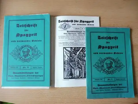 Müller (Apotheker), Carl: ZEITSCHRIFT FÜR SPAGYRIK und verwandte Gebiete. 7. Jahrgang Nr. 9 - 10 - 12 (Konvolut v. 3 Hefte) - September - Oktober - Dezember 1936 *. Hausmitteilungen der Chem.-Pharmazeut. Fabrik Göppingen.