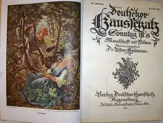Heilmann (Hrsg.), Dr. Alfons: Deutscher Hausschatz - Sonntag ist`s . Monatsschrift mit Bildern. 49. Jahrgang 1922/23. 
