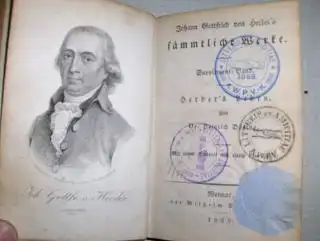 Herder, Johann Gottfried von und Dr. Heinrich Döring: Herder`s Leben. Mit einem Portrait und einem Facsimile #.
