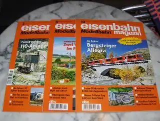 Teloeken (Verleger), Alf: eisenbahn magazin Modellbahn. 3 versch. Exemplare oder Hefte *. Deutschsprachige Monats-Zeitschrift für alle Freunde der Eisenbahn und Modellbahn. 