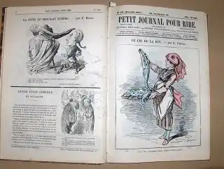 Grevin, Alfred und Honore Daumier: PETIT JOURNAL POUR RIRE (mit DAUMIER *). Journal amusant, des Modes Parisiennes et de la Toilette de Paris. Ab N° 174 (Nouvelle Serie) bis N° 225. 