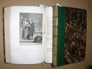 Racine *: THEATRE COMPLET de JEAN RACINE - ORNE DE CINQUANTE-SEPT GRAVURES d`apres les compositions de GIRODET, GERARD, CHAUDET, PRUD`HON, TAUNAY et autres. VOLUMES 1 et 2 *. (La Thebaide - Alexandre - Andomaque - Les Plaideurs / Britannicus - Berenice - 