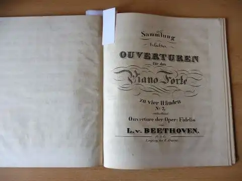 Paer Betthoven Rossini u. a.: Sammlung beliebter OUVERTUREN für das Piano-Forte zu vier Händen. N° 1. enthaltend: Ouverture der Oper: die Wegelagerer von F. PAER...