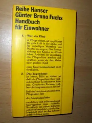 Fuchs, Günter Bruno: Handbuch für Einwohner. Prosagedichte. 