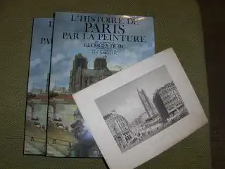 Duby (Direction), Georges und Guy Lobrichon (Collaboration): LIVRE: HISTOIRE DE PARIS PAR LA PEINTURE + GRAVURE ORIGINALE / ORIGINAL-GRAPHIK : "La Tour St. Jacques a Paris" *. 