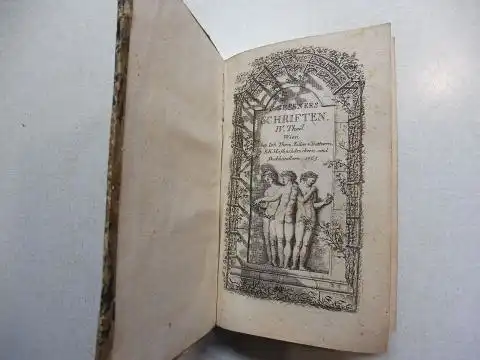 Geßner (Gessner) *, Sal. (Salomon): S. Gessners Schriften IV. Theil. EVANDER UND ALCIMNA - EIN SCHÄFERSPIEL // ERAST IN EINEM AUFZUG // EIN GEMÄLD AUS DER SUNDFLUTH (Semira und Semin) // DER ERSTE SCHIFFER IN ZWEEN GESÄNGEN. 