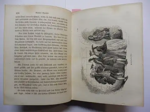 Dickens, Charles: ZWEI STÄDTE. Eine Erzählung in drei Büchern von Boz (Charles Dickens). 4 Teile (Theile) / 15 Kapiteln - in 1 Band. Mit sechszehn Illustrationen nach Hablot K. Browne.