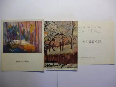 Grimschitz (1), Bruno, Friedrich Welz  (2) und Anton Mahringer *: KONVOLUT 3 KATALOGE MIT 2 AUTOGRAPHEN ANTON MAHRINGERS * : 1) ANTON MAHRINGER GALERIE WELZ SALZBURG 1953 // 2) HERMES STUDIO D`ARTE - ROMA Mostra Anton Mahringer (in italienisch.) 1969 // 3