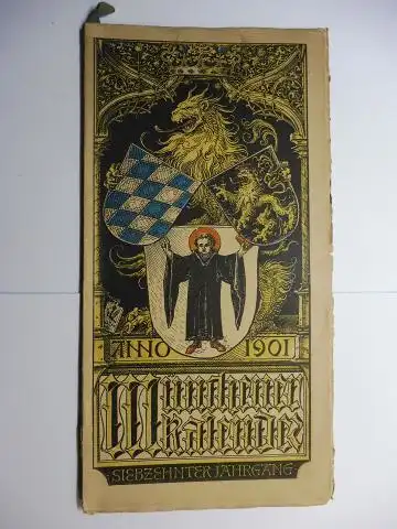 Manz (Verlag), G. J., Otto Hupp (Wappenillustr.) Otto Hupp (Illustr.) u. a.: Münchner Kalender 1901 *. Siebzehnter Jahrgang.