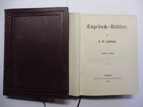 Hackländer *, F. W: Tagebuch-Blätter. Erster u. zweiter Band (2 Bände - Komplett). (St. Gotthard - Venedig - Paris London 1851 - Wien - Ungarn 1857 - Rußland 1846). 