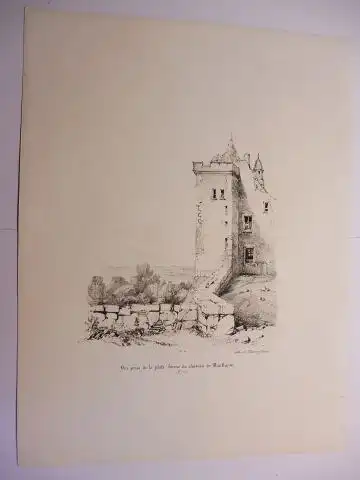 Osmond, Comtesse d`,  Thierry Freres (Lithographies) und  Pontaret: Original-Lithographie (s/w) aus "Souvenirs de Neris et de ses environs"  * : Vue prise de la plate forme du chateau de Montlucon. N° 15. 