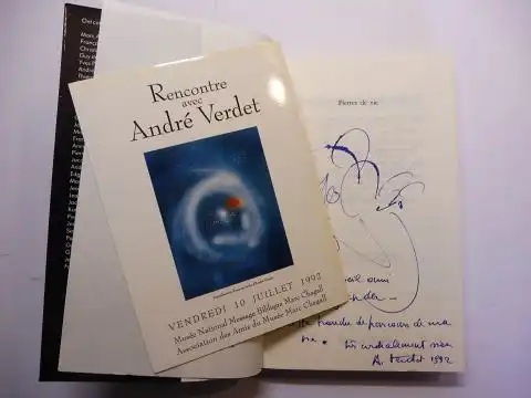 Verdet, Andre und Francoise Armengaud (Textes reunis): PIERRES DE VIE - Hommage a Andre Verdet. + AUTOGRAPH *. Collectif: texte reunis (Pierre Cabanne, Jacques Prevert, San Lazzaro, Giuseppe Ungaretti u.v.a.). 