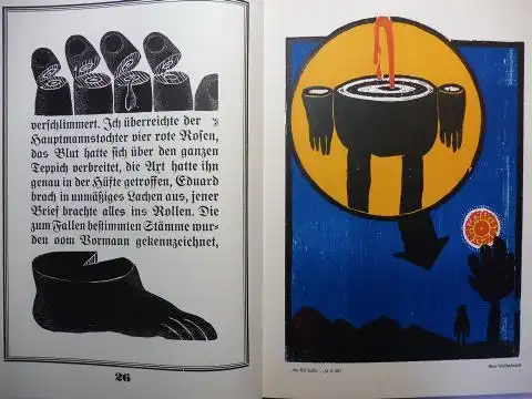 Buch, Hans Christoph: Das große ABENTEUER   Ein Abenteuerroman mit 8 Vierfarbtafeln sowie 66 Holzschnitten im Text eingerichtet in der Werkstatt Rixdorfer Drucke verlegt.. 