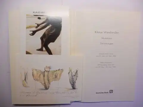 ter Haar, Prof Dr. Carel und Klaus K. Vrieslander *: Klaus Vrieslander * - Skulpturen Zeichnungen. + AUTOGRAPHEN + GRAPHIK. Deutsche Bank, Berlin / Gallery Montserrat, New York 1996. Deutsch / English / Francais. 