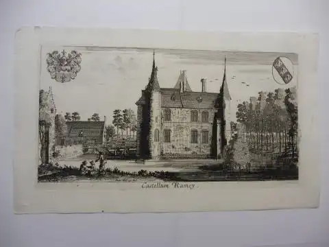 Ohne Kupferstecher: Original Kupferstich (betitelt): Castellum Ramey *.