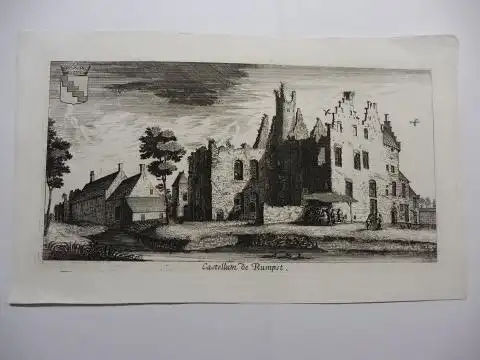 Ohne Kupferstecher: Original Kupferstich (betitelt): Castellum de Rumpst (Schloßruine) *. 