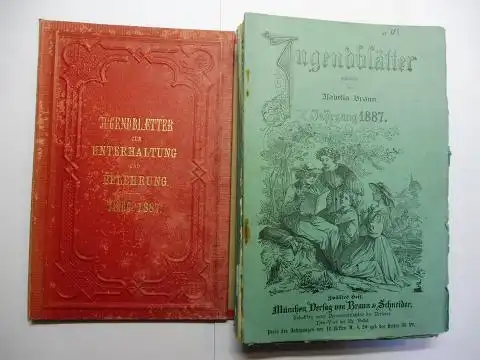 Braun, Isabella und Franz Trautmann *: JUGENDBLÄTTER (Jugendblaetter) ZUR UNTERHALTUNG UND BELEHRUNG. 33. JAHRG. 1887.  12 (zwölfe) Hefte Lose. Gegründet von Isabella Braun. 