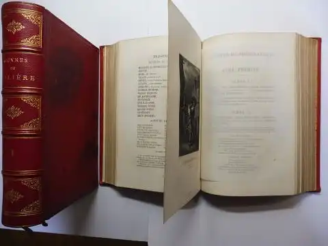 Poquelin (MOLIERE), Jean Baptiste und Franz Maria Arouet von Voltaire: OEUVRES COMPLETES DE MOLIERE. 2 Volumes *. Precedees de la vie de Moliere par Voltaire. 