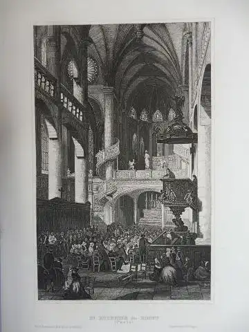 ORIGINAL- STAHLSTICH : St. ETIENNE du MONT (Paris). 