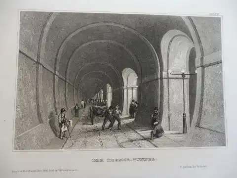 ORIGINAL- STAHLSTICH : DER THEMSE-TUNNEL *. 