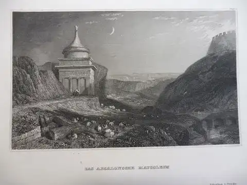 ORIGINAL- STAHLSTICH : DAS ABSALONSCHE MAUSOLEUM *. 