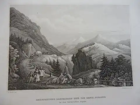 Reiss, C. und B. Metzeroth: ORIGINAL- STAHLSTICH : BERGFESTUNG LESSEILLON UND DER CENIS-STRASSE in den Savoy`schen Alpen. 