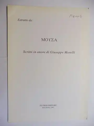 Mariotti, Scevola: 1 TITEL v. S. MARIOTTI : "POSITIVUS PRO COMPARATIVO NEL CARMEN DE FIGURIS. + AUTOGRAPH *. Sonderdruck - Estratto - Extraits. 