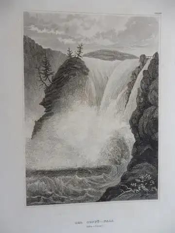 ORIGINAL- STAHLSTICH : DER TOPPÖ-FALL (Göta-Canal). 