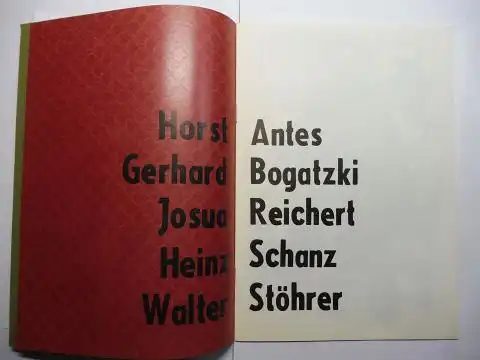 Friedrich & Dahlem, Galerie: Horst Antes - Gerhard Bogatzki - Josua Reichert - Heinz Schanz - Walter Stöhrer u. Hap Grieshaber. Ausstellung Galerie Friedrich & Dahlem Maximilianstr. 15 München 22. 22.10.63 - 21.11. 