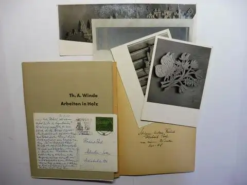 Behne (1), Adolf: KONVOLUT Th. Artur WINDE: (1) TH. ARTUR WINDE Kunst der Gegenwart / (2) Th. A. Winde -: Arbeiten in Holz. + AUTOGRAPHEN *. (1) Achtundvierzig Bildtafeln - Mit einem Text von Stephan Hirzel. / (2) Ausstellung 1961 Kunstsammlung der Weste 