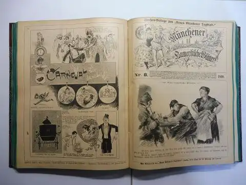 Autoren, Versch: Münchener humoristische Blätter *. Nr. 27 bis Nr 52 (1898) - Nr. 1 bis Nr. 52 (1899). 