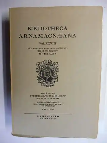 Bandle, Oskar: STUDIEN ZUR WESTNORDISCHEN SPRACHGEOGRAPHIE - HAUSTIERTERMINOLOGIE IM NORWEGISCHEN, ISLÄNDISCHEN UND FÄRÖISCHEN. A. TEXTBAND *. 