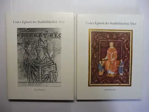 Franz, Gunther und Franz Ronig: Codex Egberti - Teilfaksimile-Ausgabe des Ms. 24 der Stadtbibliothek Trier. TEXTBAND von Gunther Franz (Geschichte der Handschrift) und Franz J. Ronig (Kunstgeschichte und Ikonographie) - TAFELBAND. 2 BÄNDE *. 