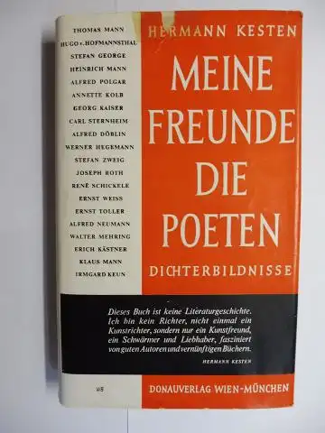 Kesten *, Hermann: HERMANN KESTEN. MEINE FREUNDE DIE POETEN. DICHTERBILDNISSE *. 