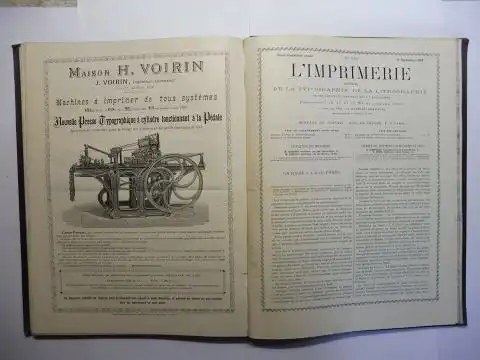 Charavay (Fondateur 1864), Gabriel: L`IMPRIMERIE. JOURNAL DE LA TYPOGRAPHIE, DE LA LITHOGRAPHIE ET DES ARTS ET PROFESSIONS QUI S`Y RATTACHENT *. Vingt-cinquième année (25. Jahrg.) 1888. 