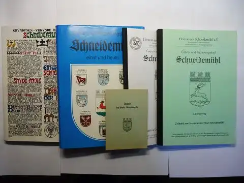 Kutz, Alfons, Albert Strey  Versch. Autoren u. a: KONVOLUT Grenz  und Regierungsstadt SCHNEIDEMÜHL * 4 BÄNDE + Kl. HEFT: 1.) Ein Händedruck mit.. 