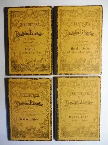 v. Aue (1), Hartmann v.,  Seb. Brant / Thom. Murner (2) und  Ulrich v. Hutten (3) / Johann Fischart (4): BIBLIOTHEK der Deutschen Klassiker. 1. Band Zweite Lieferung Gudrun Hartmann v. Aue - Mit 2 Illustrationen / 2. Band Erste Lieferung Reineke Fuchs Seb