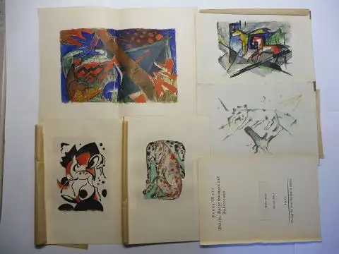 Marc *, Franz: 5 ORIGINAL.-FARBIG.-TAFELN - aus Franz Marc "Briefe, Aufzeichnungen und Aphorismen" (Vorzugsausgabe) Paul Cassirer Berlin 1920. 