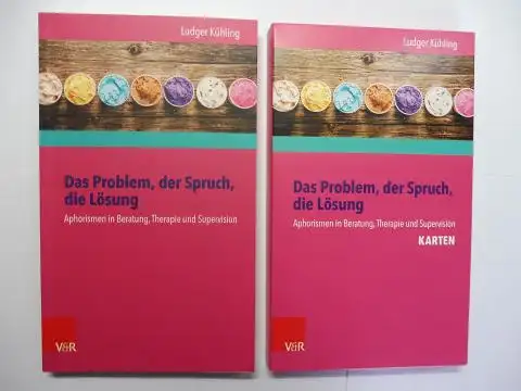 Kühling *, Ludger: Das Problem, der Spruch, die Lösung. Aphorismen in Beratung, Therapie und Supervision. TEXT + 86 KARTEN. 2 BÄNDE. KOMPLETT. 